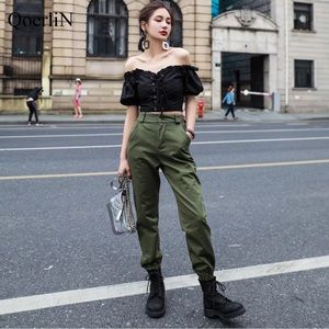 I.AM.GIA poof sleeve crop top black tie front sz XS Worn once! Perfect condition